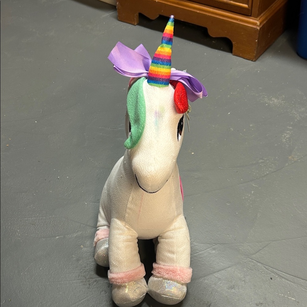 Jojo Siwa Plush Unicorn Toy with Rainbow Horn